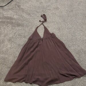 Garage Brown Halter Mini Dress